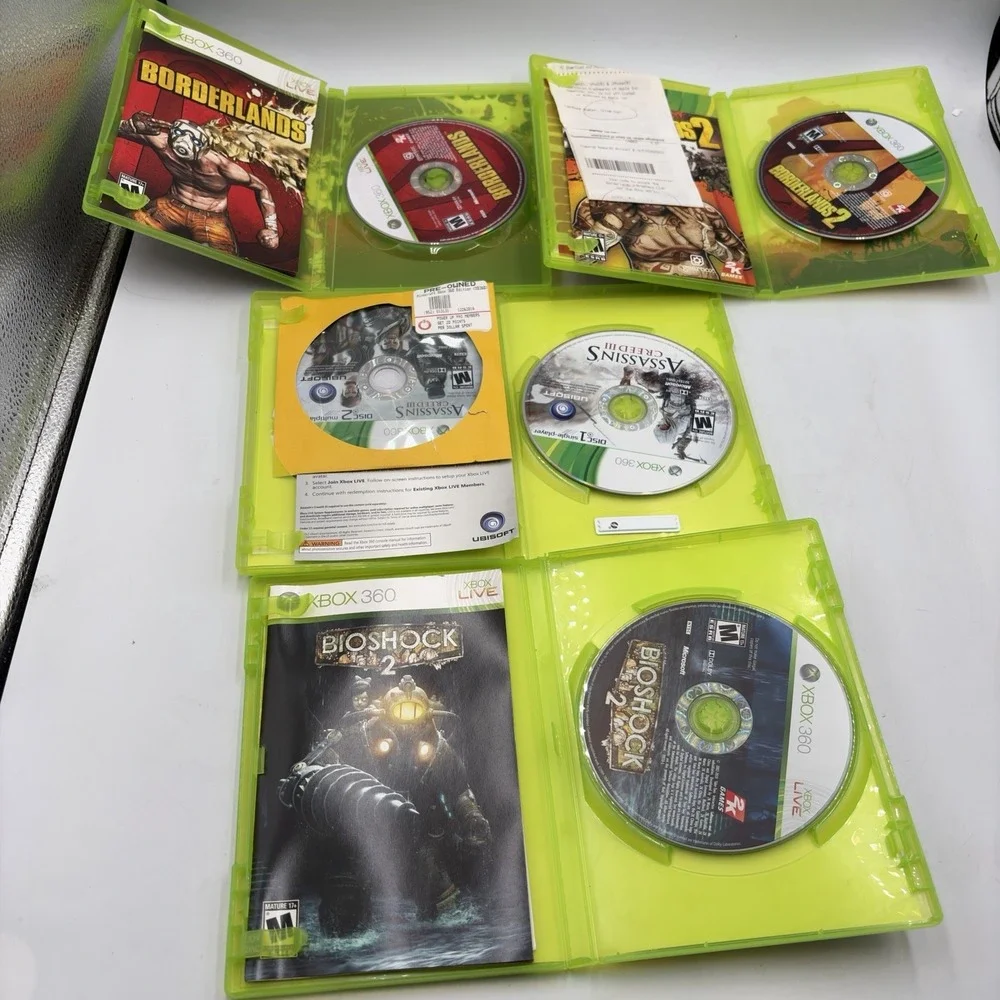 4 Xbox 360 Games Borderlands 1&2 Assassin's Creed 3 Bioshock 2
